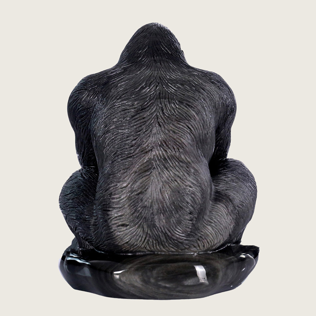 4.0" Silver Obsidian Gorilla Carving  #CTC0012