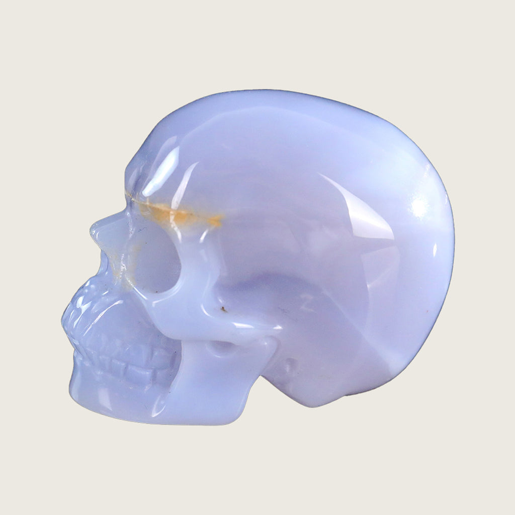 2.2" Blue Chalcedony Crystal Skull Carving  #SKH22046