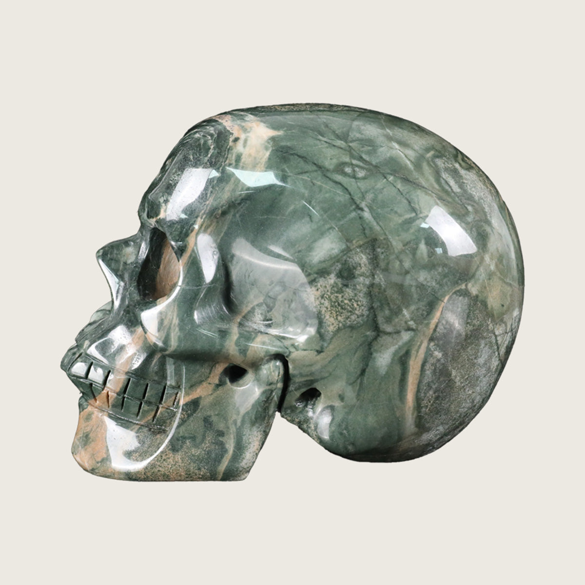 4.5" Nine Dragon Jade Crystal Skull Carving  #SKH45013