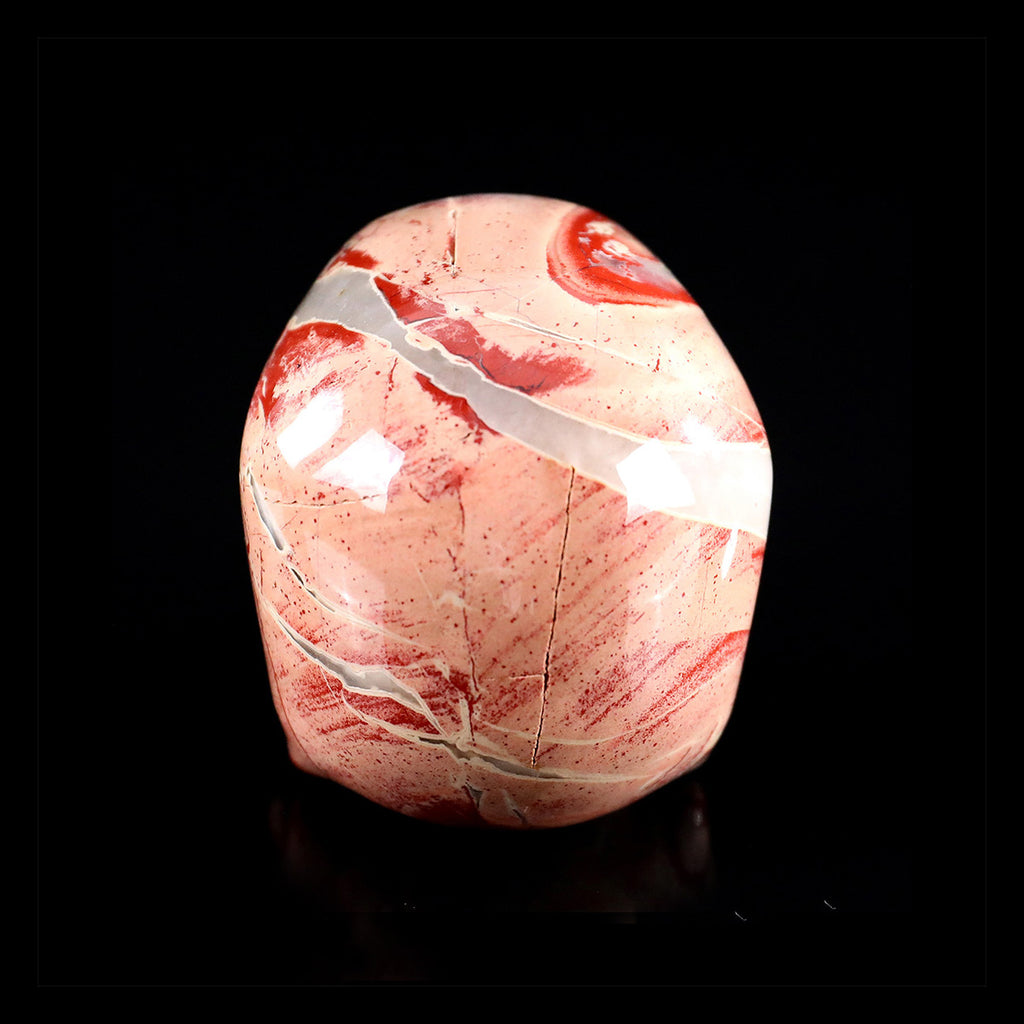 3.0" Red Jasper Jawless skull Carving  #CSC0037