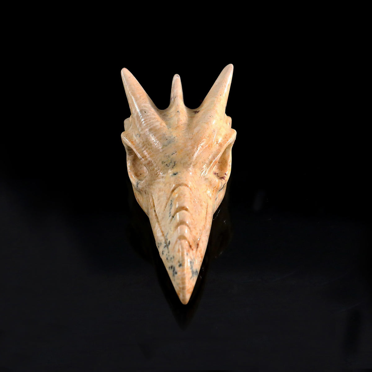 2.5" Chalcedony Jasper Phoenix Skull Carving  #CSC0047