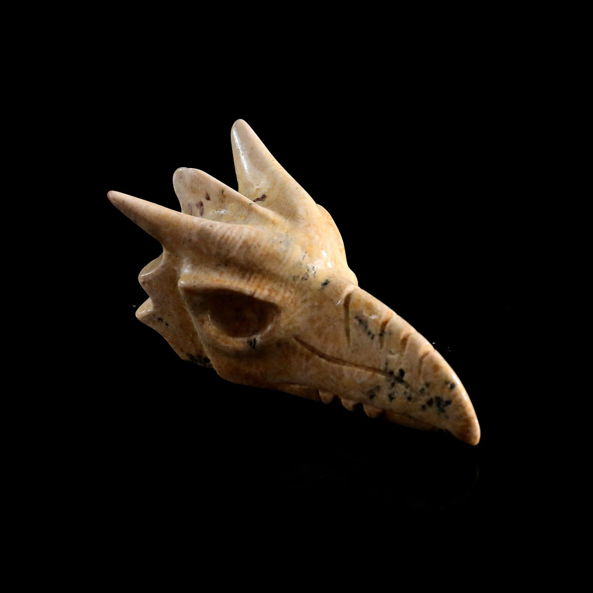 2.5" Chalcedony Jasper Phoenix Skull Carving  #CSC0047
