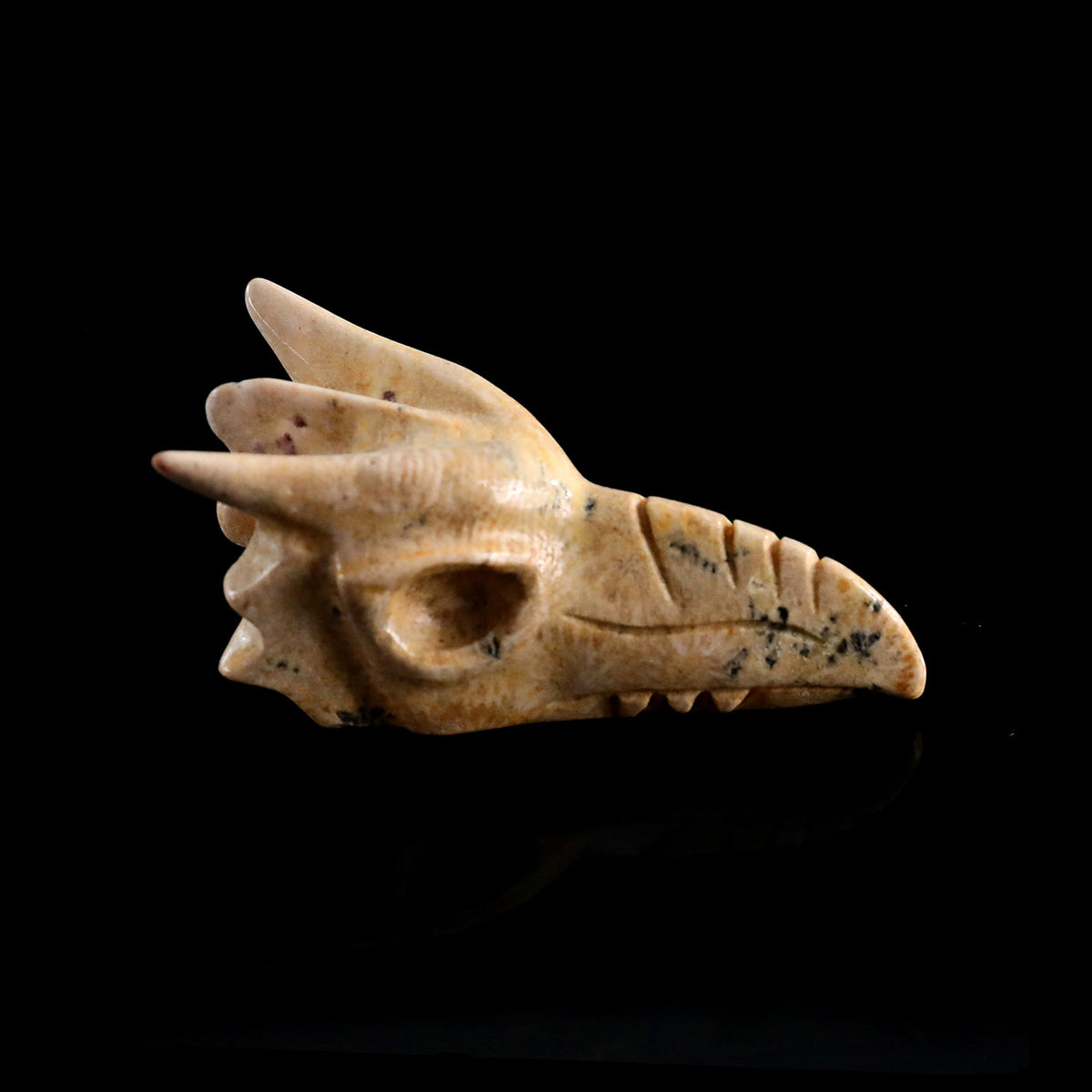 2.5" Chalcedony Jasper Phoenix Skull Carving  #CSC0047