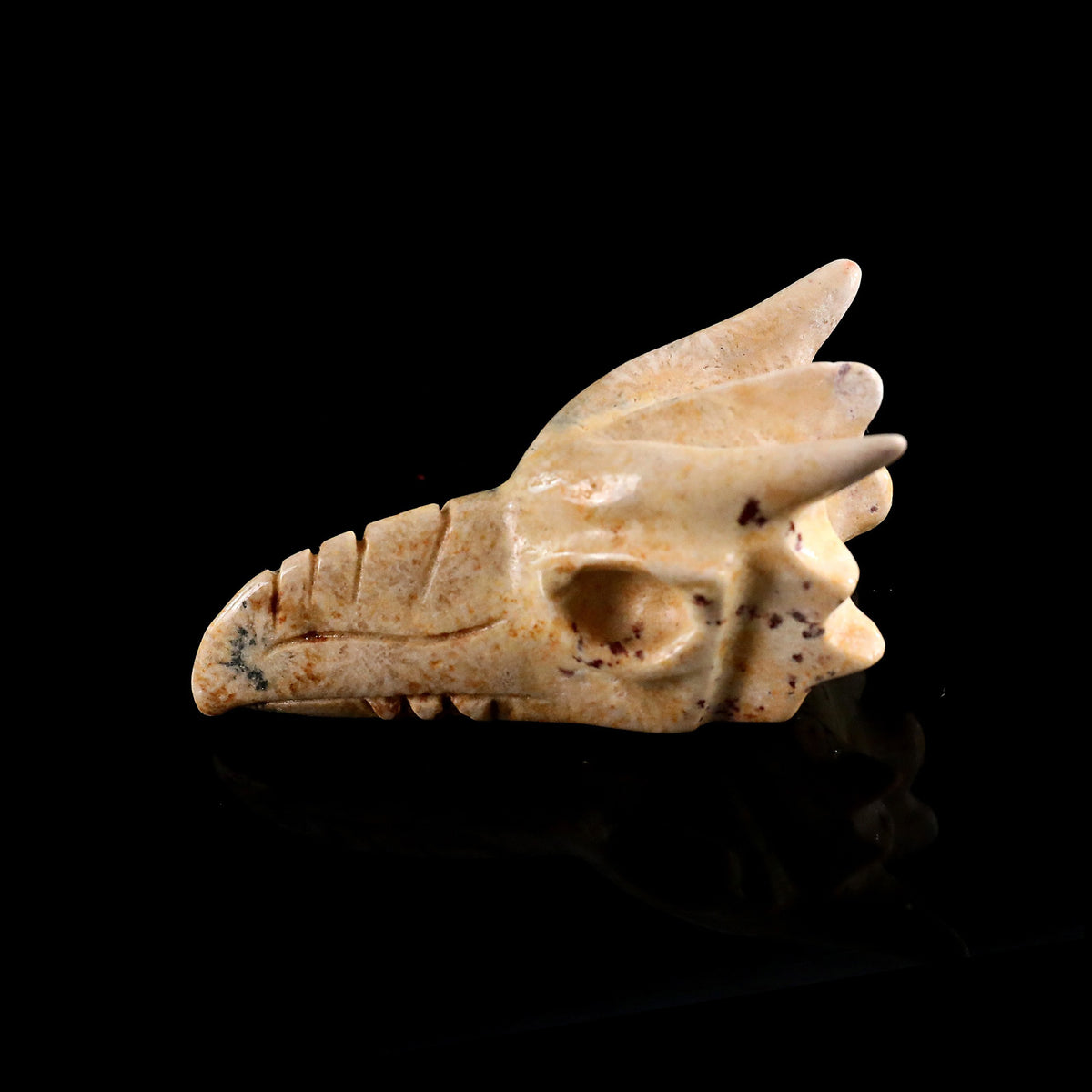 2.5" Chalcedony Jasper Phoenix Skull Carving  #CSC0047