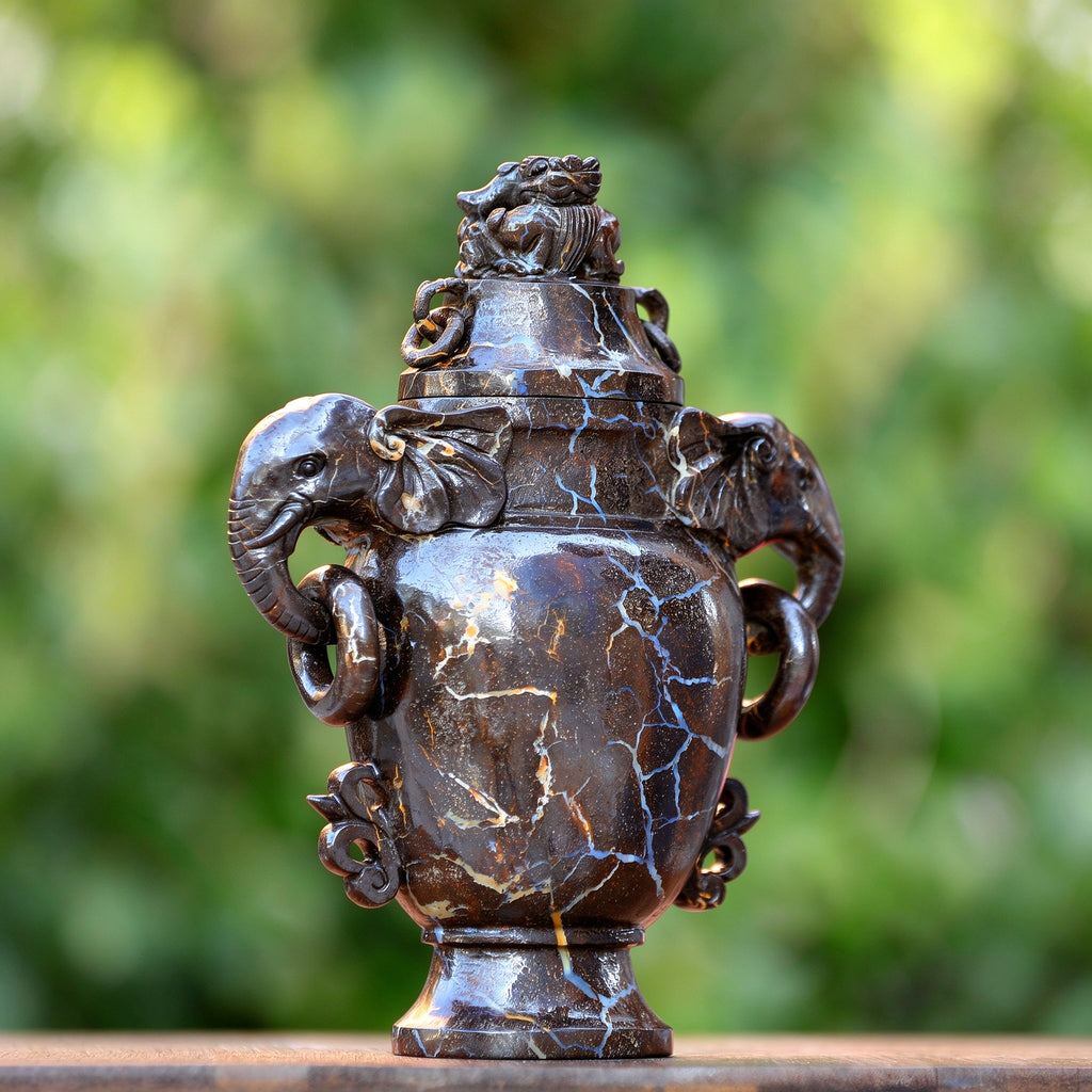 8.7" Rare Masterpiece Opal Vessel Carving  #CTC0071