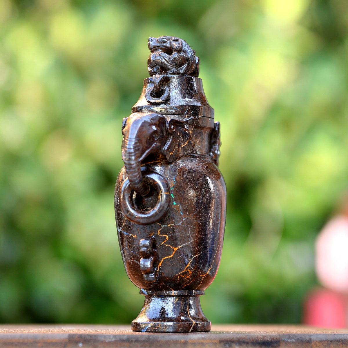 8.7" Rare Masterpiece Opal Vessel Carving  #CTC0071
