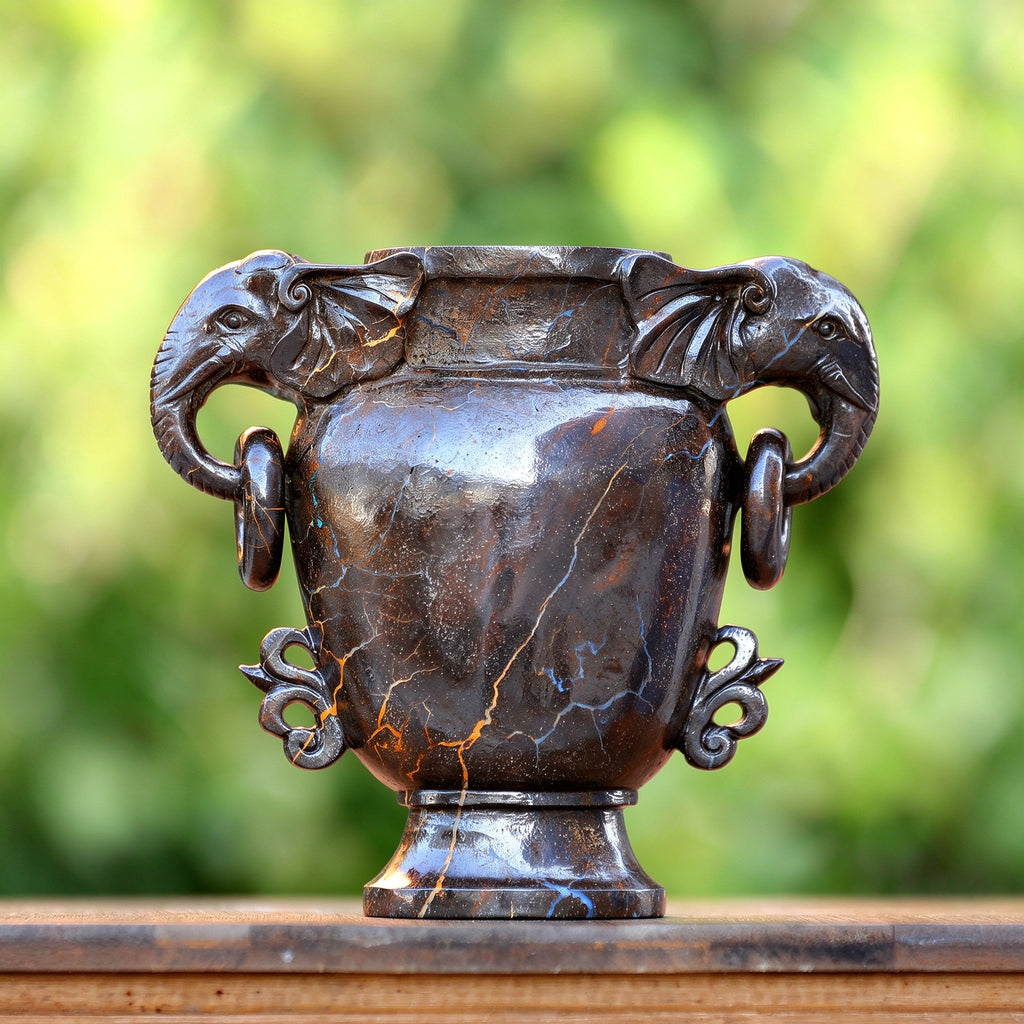 8.7" Rare Masterpiece Opal Vessel Carving  #CTC0071