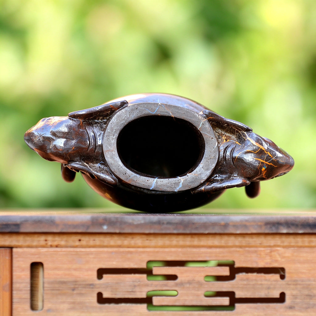 8.7" Rare Masterpiece Opal Vessel Carving  #CTC0071