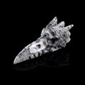 3.0" Black Crazy Agate Phoenix Skull Carving  #CSC0042