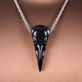 2.5" Black Obsidian Raven Skull Pendant Carving  #CSC0045