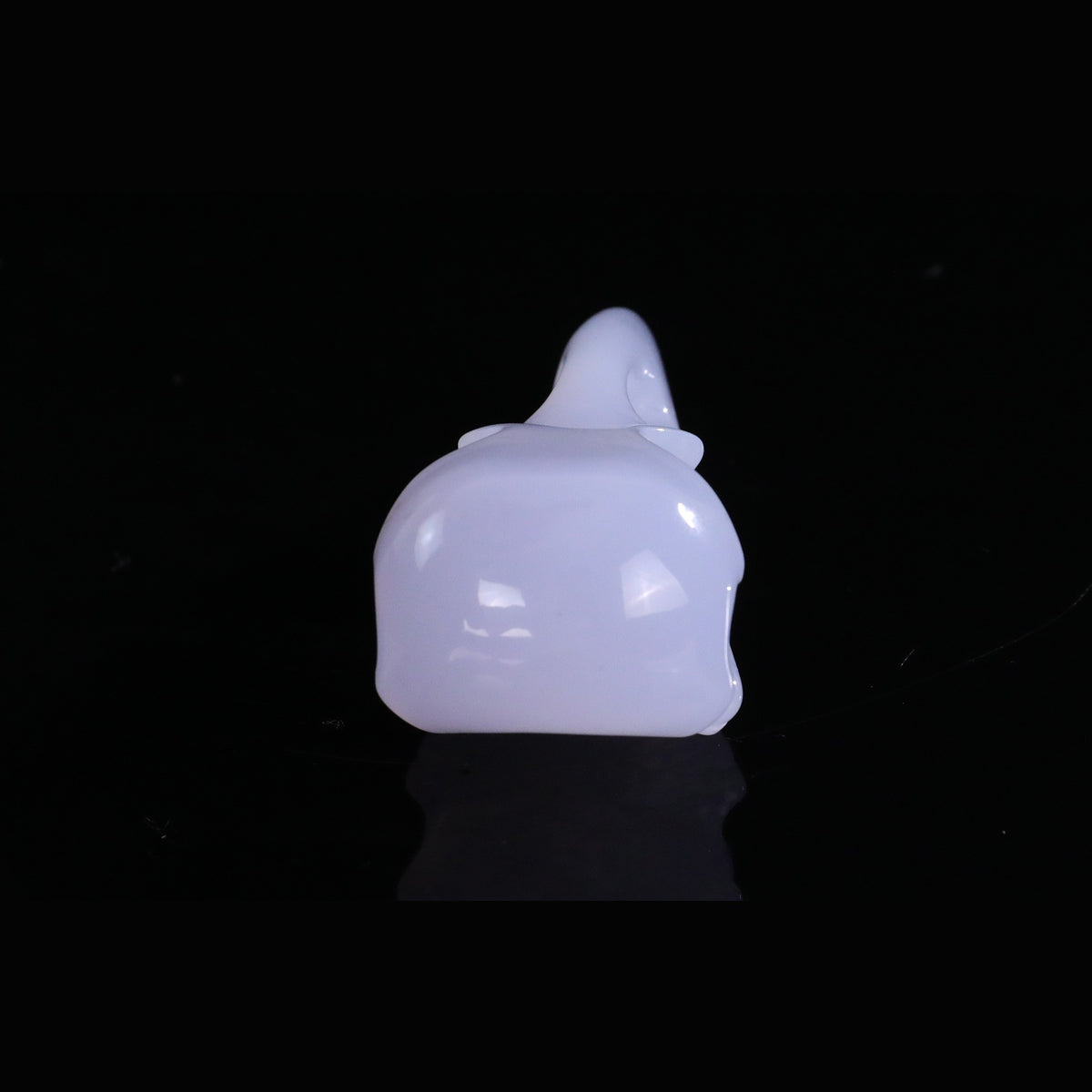 2.5" Blue Chalcedony Raven Skull Pendant Carving  #CSC0054