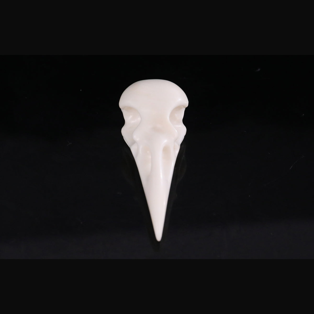2.5" Ivory Jade Raven Skull Pendant Carving  #CSC0055