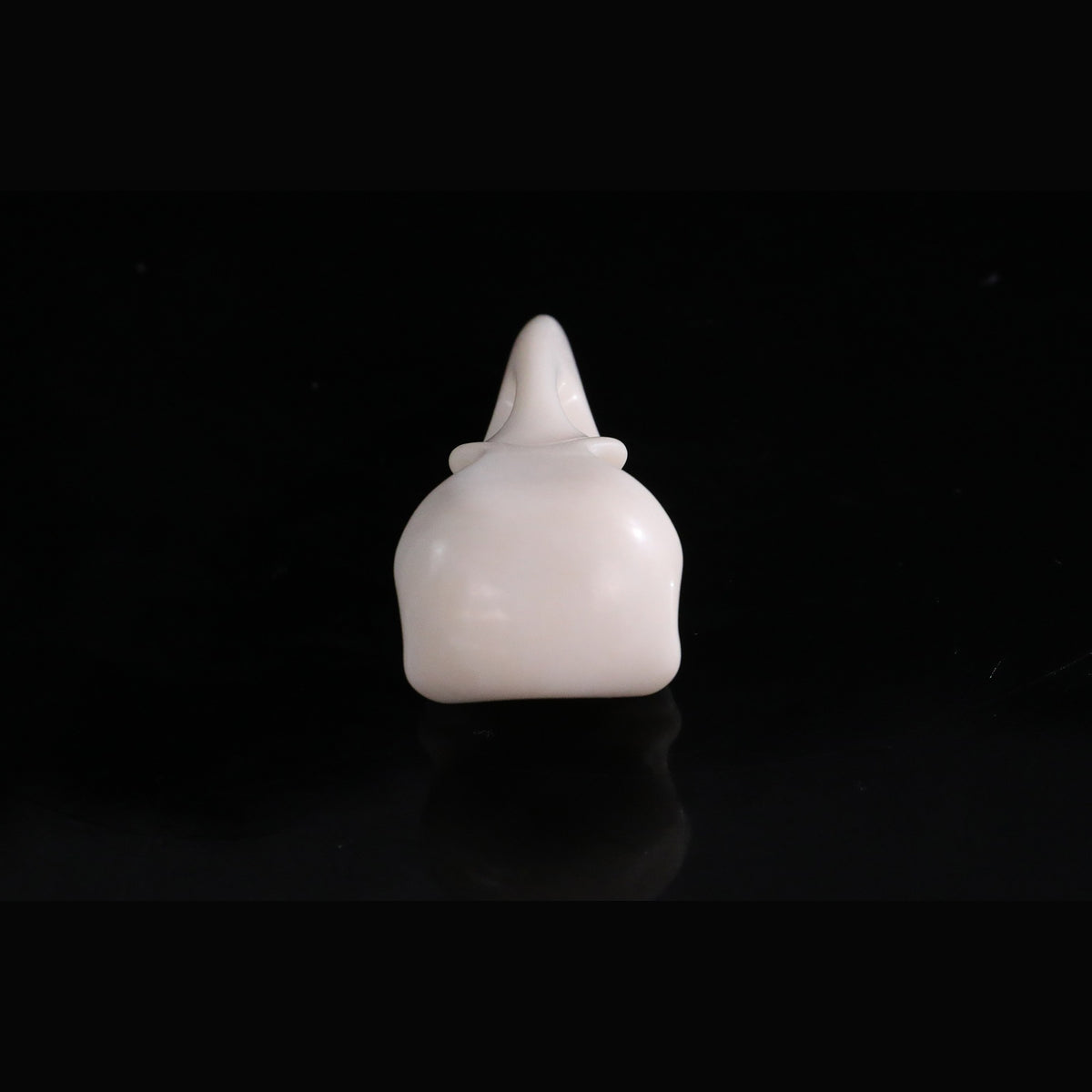 2.5" Ivory Jade Raven Skull Pendant Carving  #CSC0055