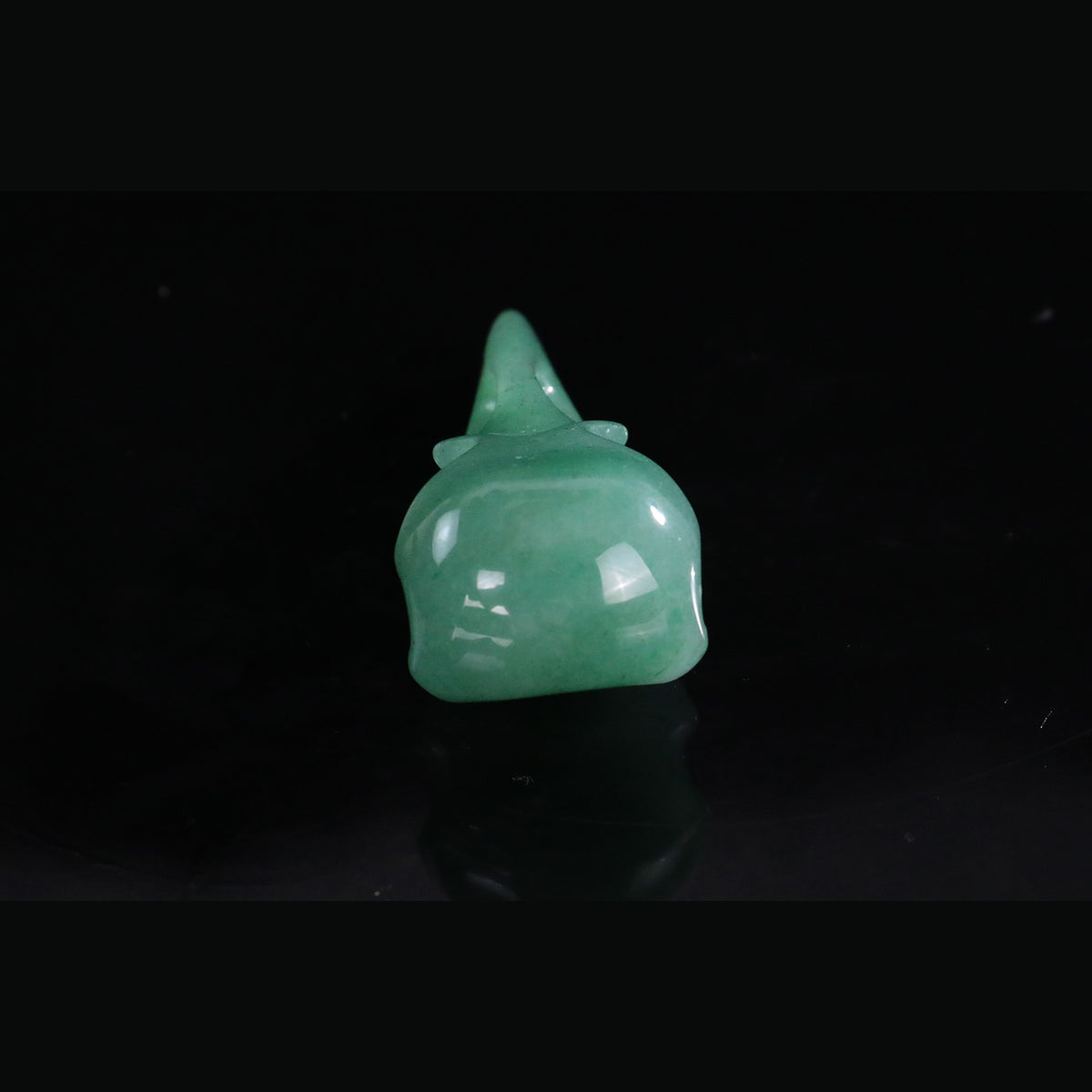 2.5" Green Aventurine Raven Skull Pendant Carving  #CSC0053