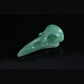 2.5" Green Aventurine Raven Skull Pendant Carving  #CSC0053