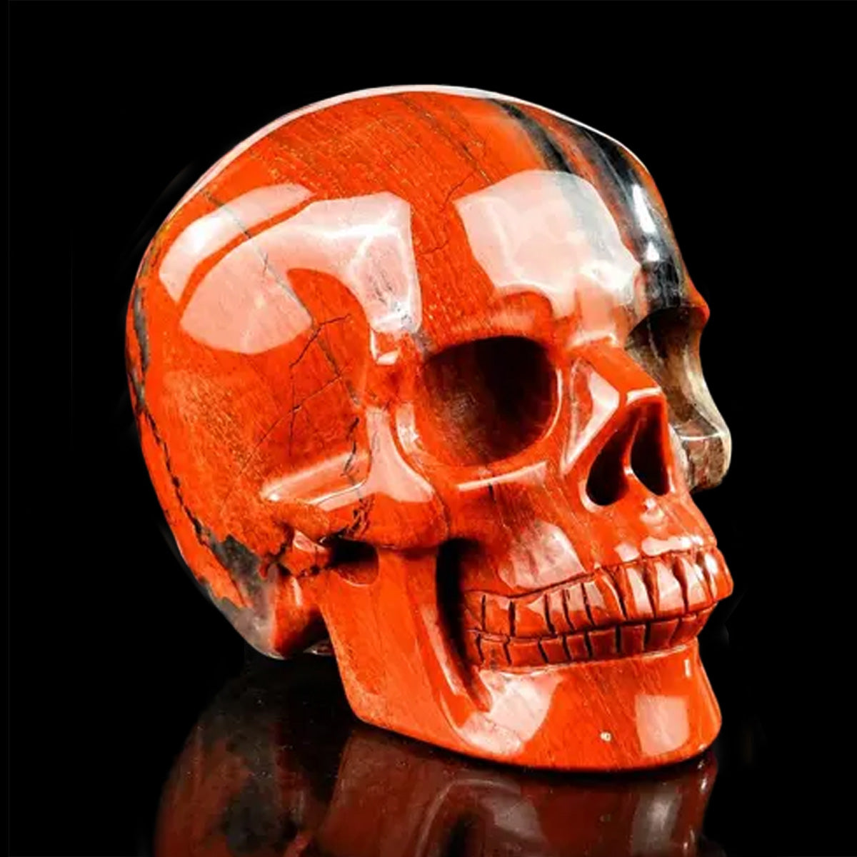 3.0" Red Jasper Crystal Skull Carving  #SKH30119