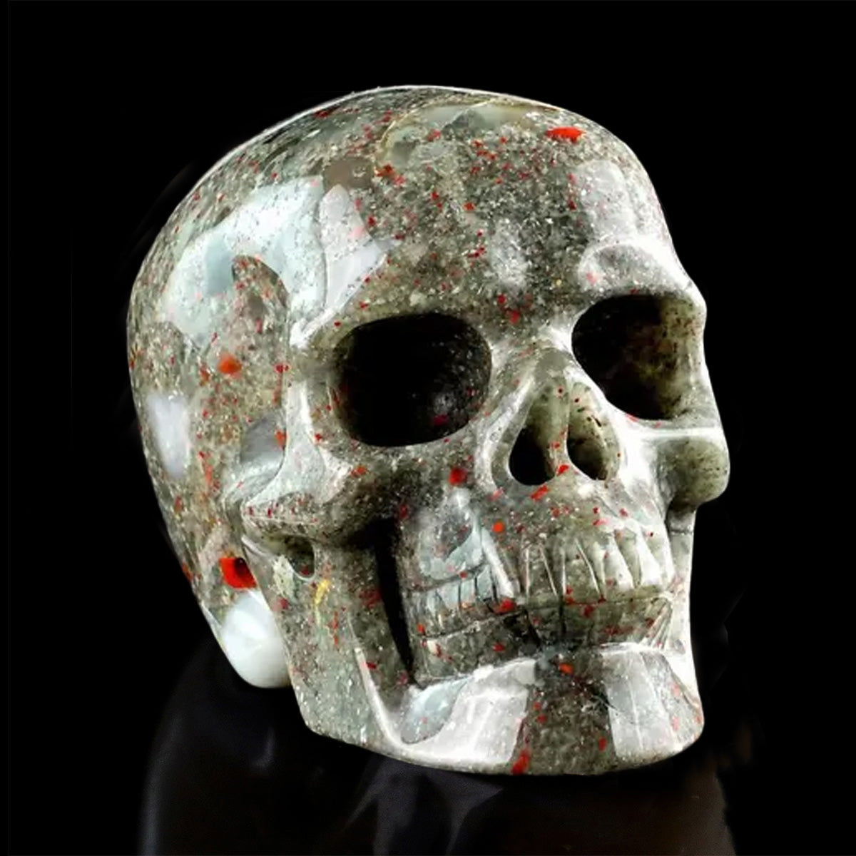 3.0" African Bloodstone Crystal Skull Carving  #SKH30118