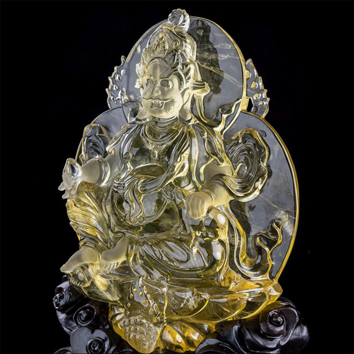 8.2" Golden Citrine Wrathful Wealth Deity  #CTC0084