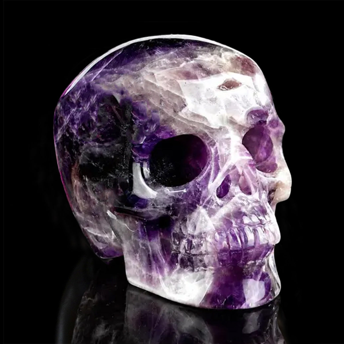 3.0" Dream Amethyst Crystal Skull Carving  #SKH30122