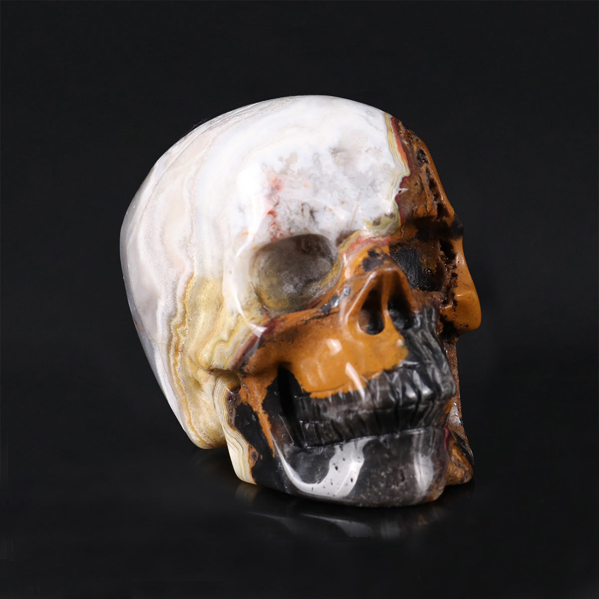 2.2" Red Lace Agate Crystal Skull Carving  #SKH22078