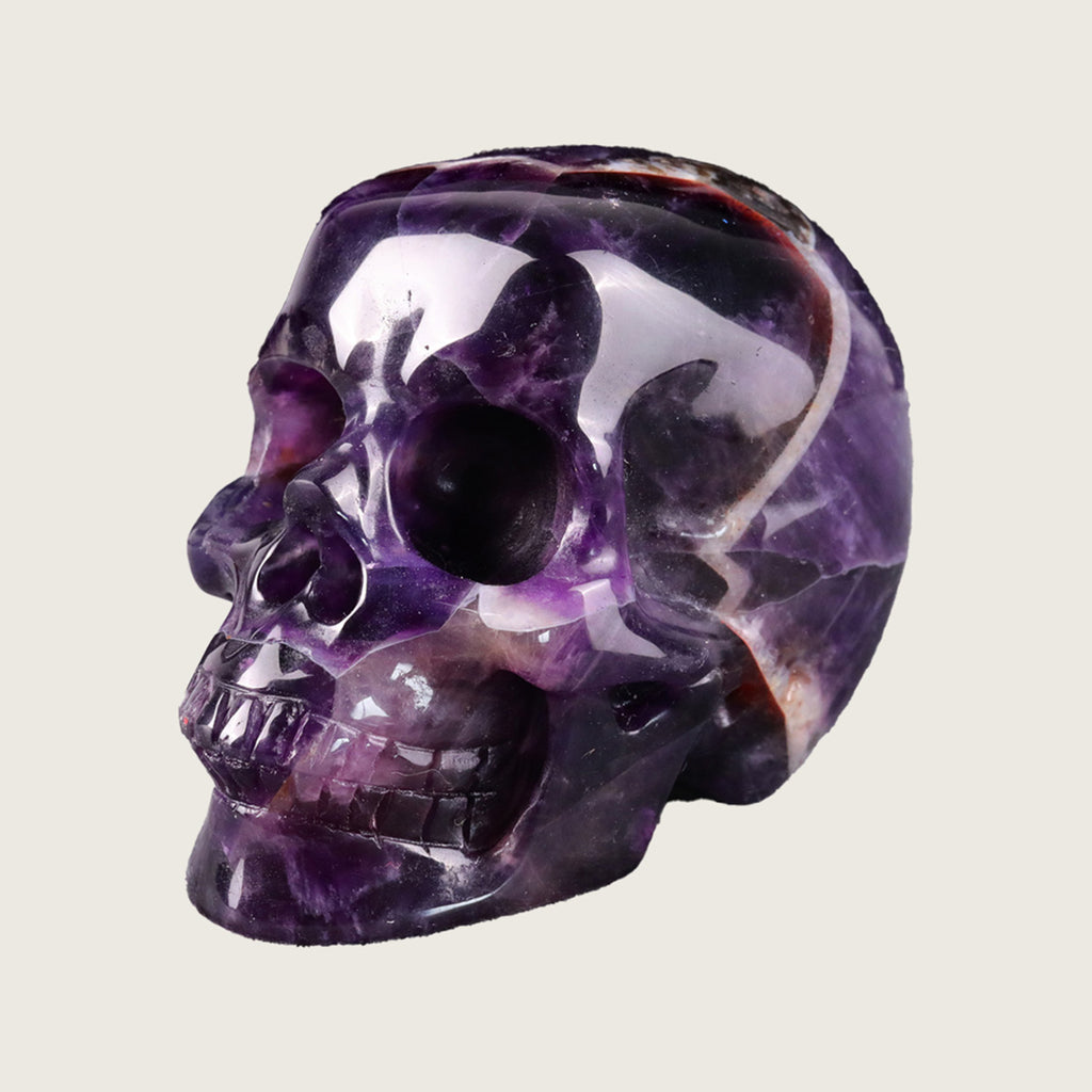 2.2" Amethyst Crystal Skull Carving  #SKH22025