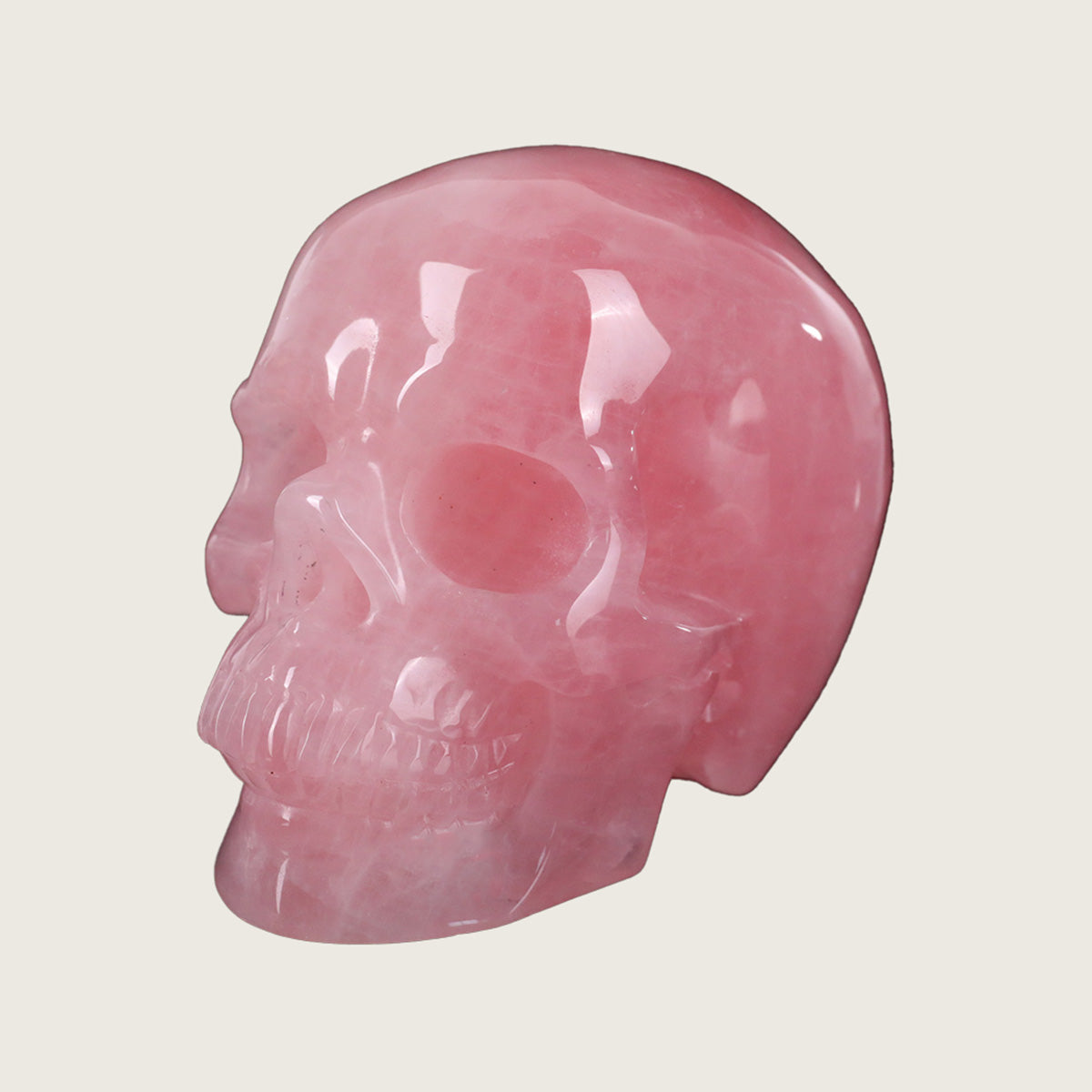 3.0" Rose Quartz Crystal  Skull Carving  #SKH30037