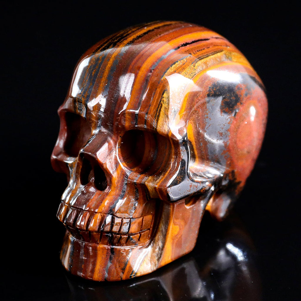 3.0" Tiger Iron Crystal Skull Carving  #SKH30108