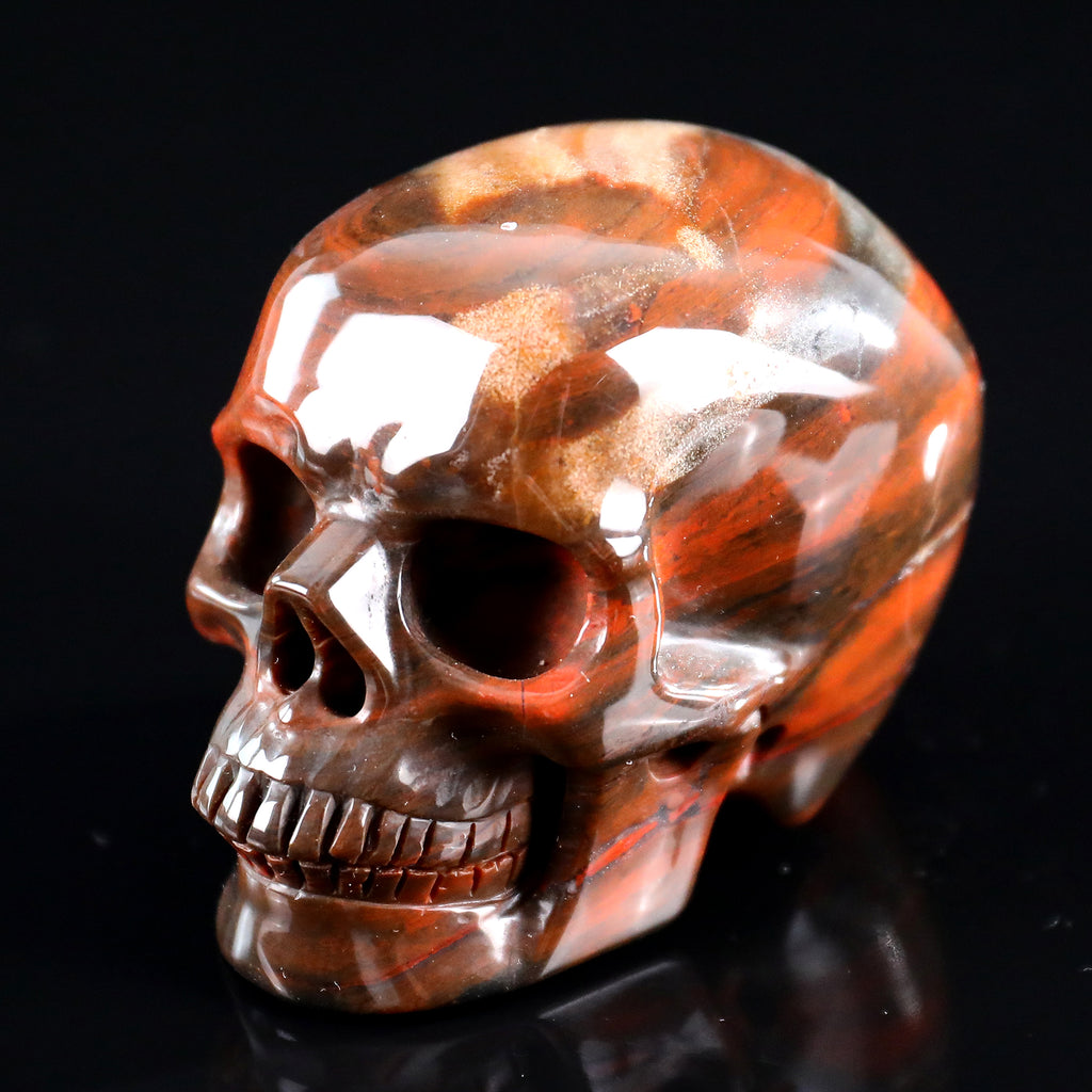 3.0" Red Jasper Crystal Skull Carving  #SKH30104