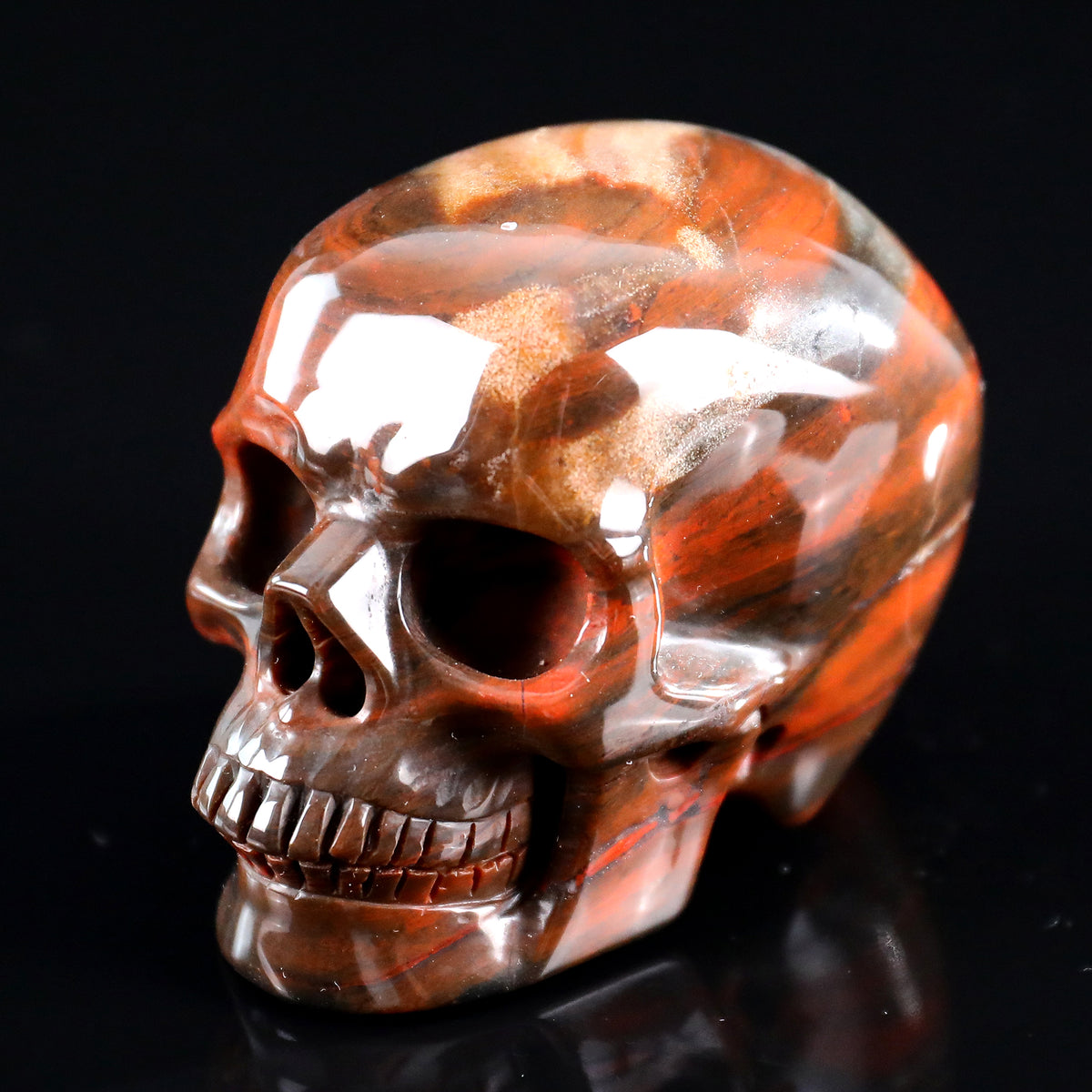 3.0" Red Jasper Crystal Skull Carving  #SKH30104