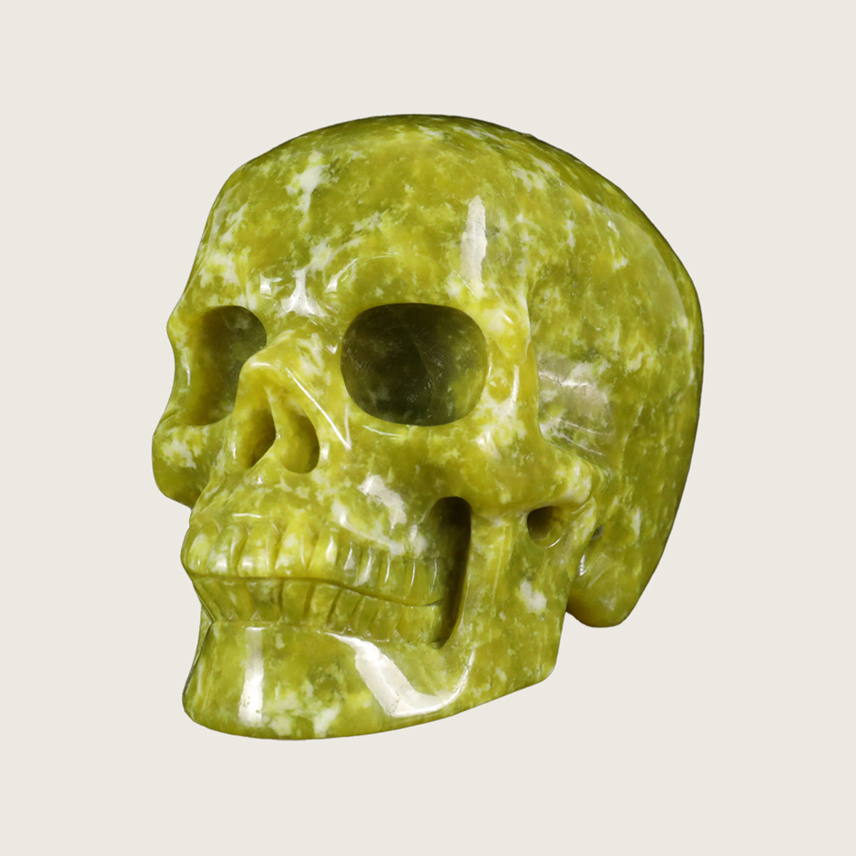 4.5" Xiuyan Jade Crystal Skull Carving  #SKH45014