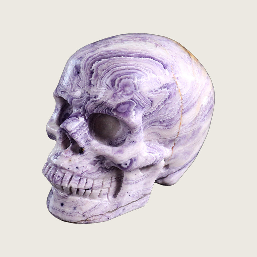 3.0" Purple Malachite Crystal Skull Carving  #SKH30031