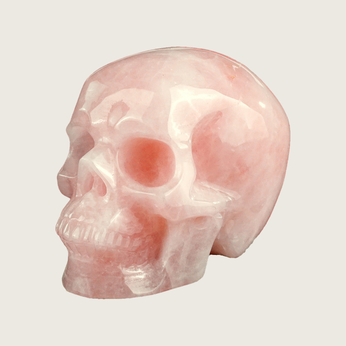 4.5" Rose Quartz Crystal Skull Carving  #SKHRQ4501