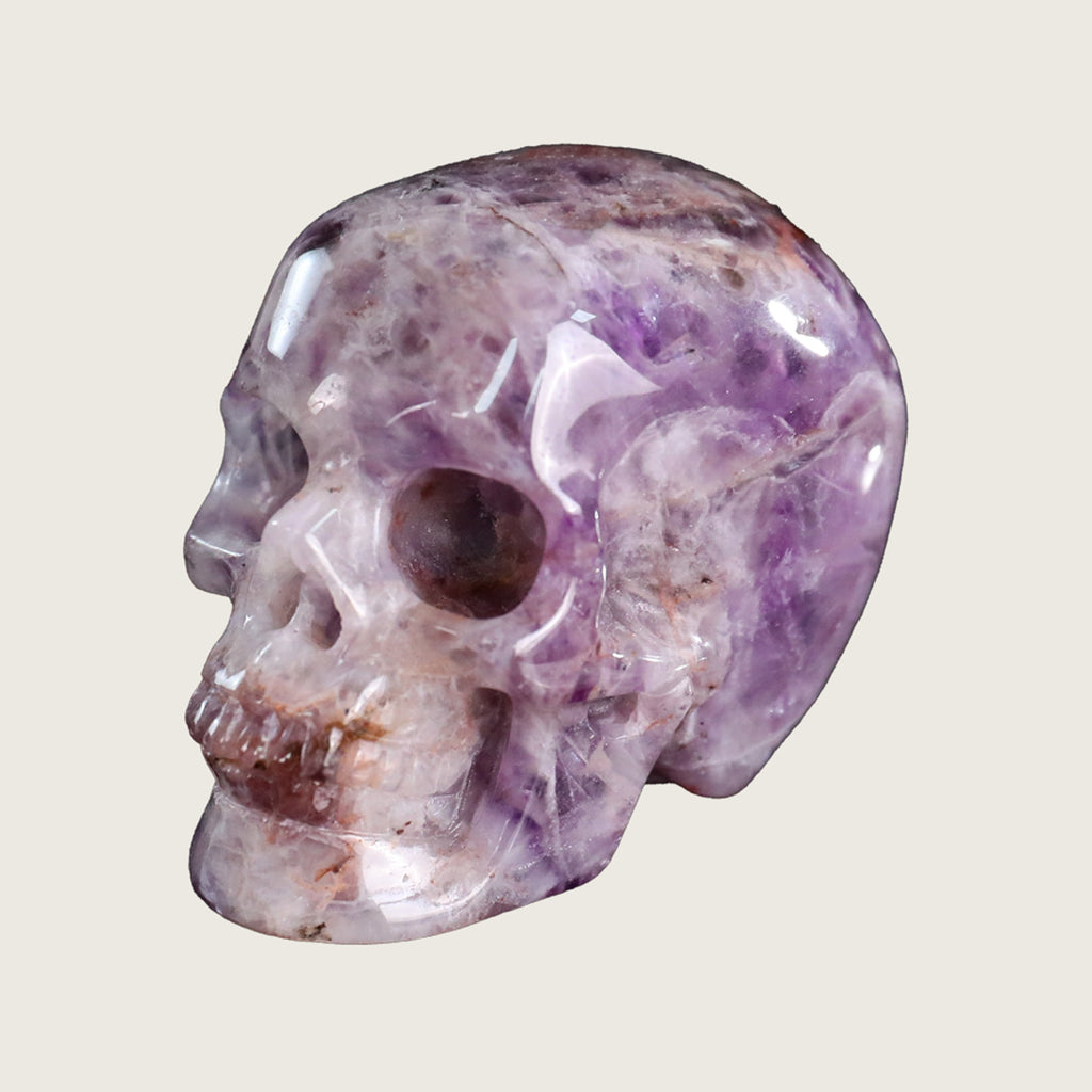 2.2" Amethyst Crystal Skull Carving  #SKH22038