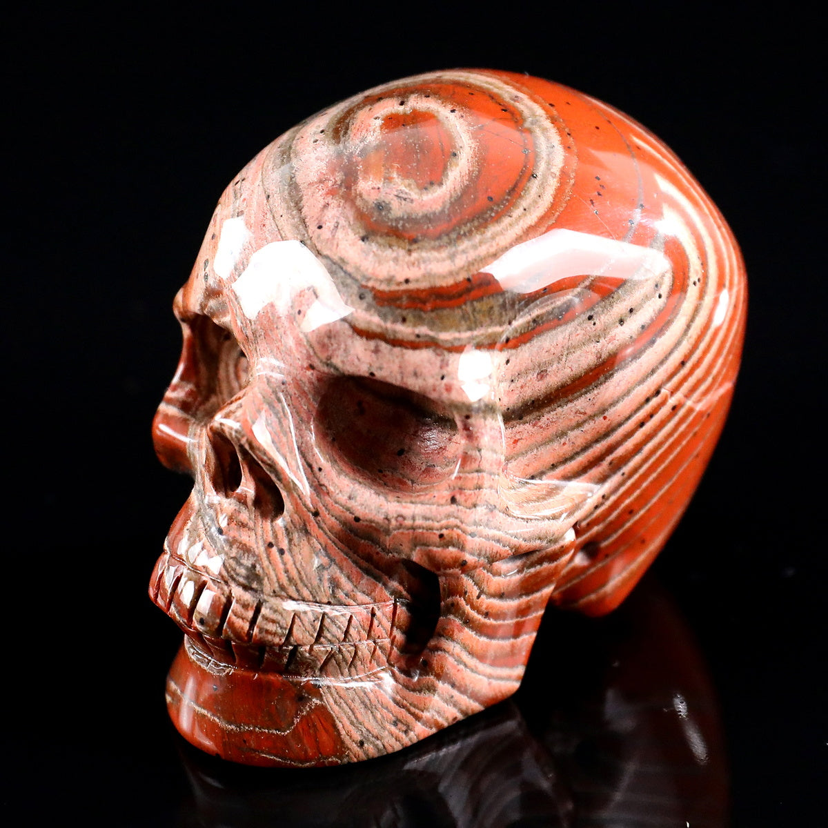 3.0" Red Jasper Crystal Skull Carving  #SKH30096