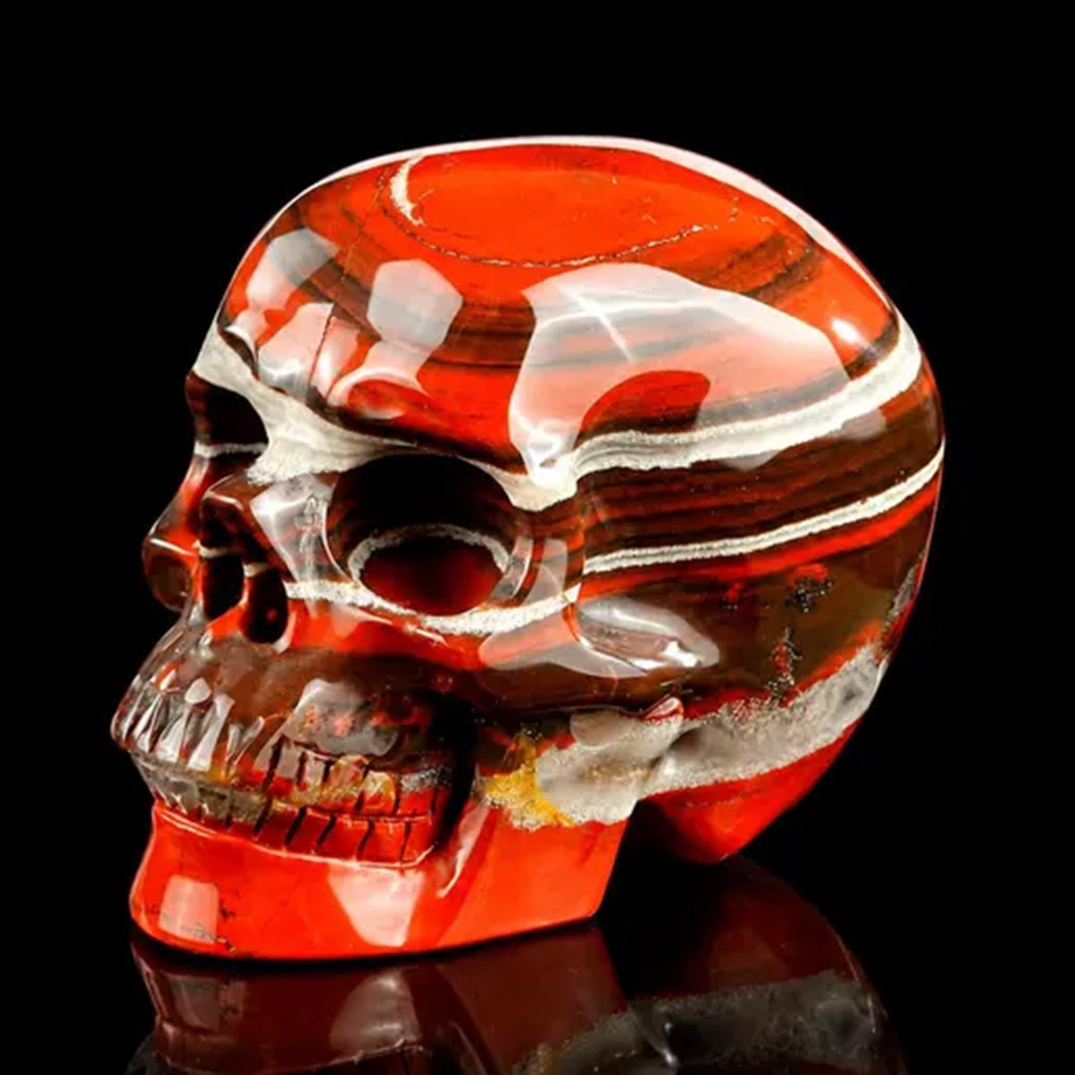 3.0" Red Jasper Crystal Skull Carving  #SKH30120