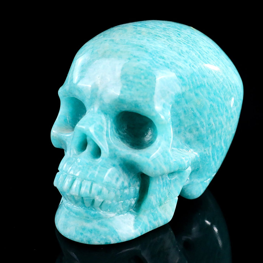 3.0" Amazonite Crystal Skull Carving  #SKH30111