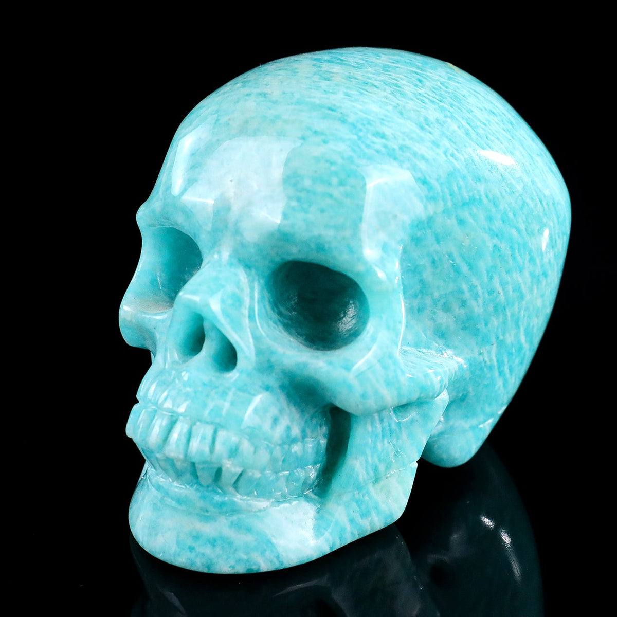 3.0" Amazonite Crystal Skull Carving  #SKH30111