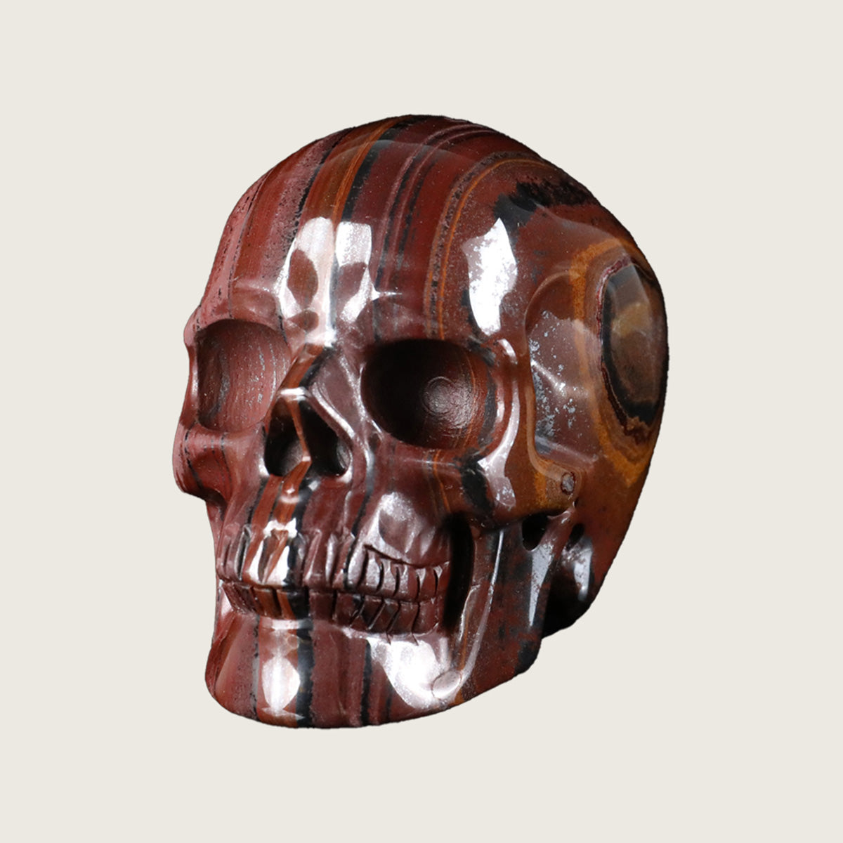 3.0" Tiger Iron Crystal Skull Carving  #SKH30042