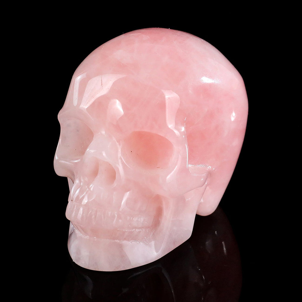 3.0" Rose Quartz Crystal Skull Carving  #SKH30112