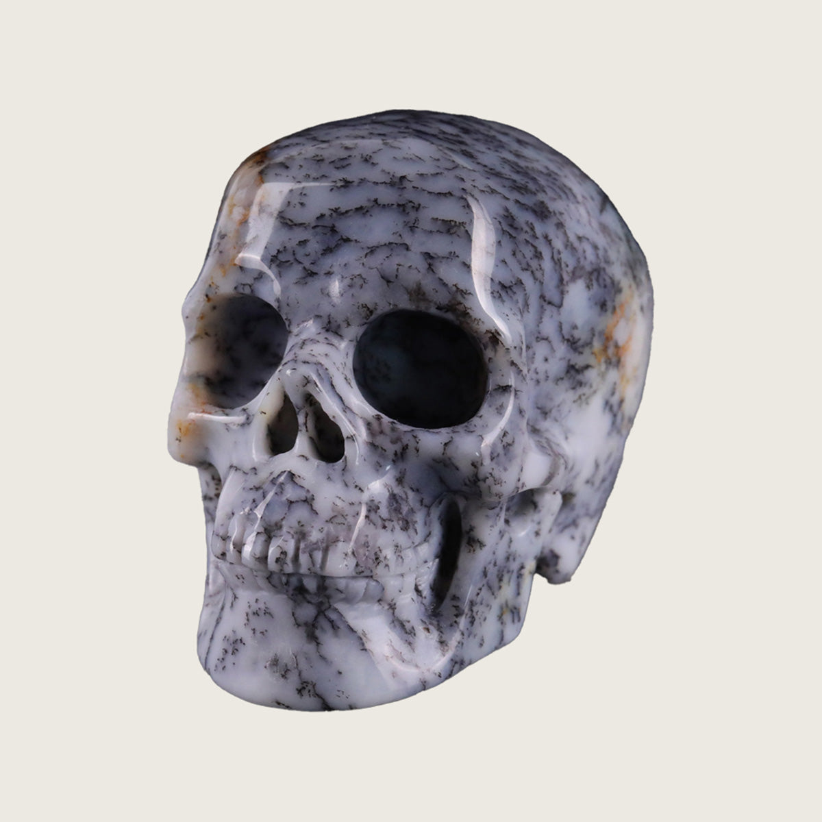 2.2" White Opal Crystal Skull Carving  #SKH22052