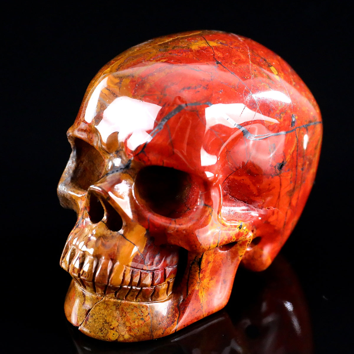 3.0" Red Jasper Crystal Skull Carving  #SKH30095