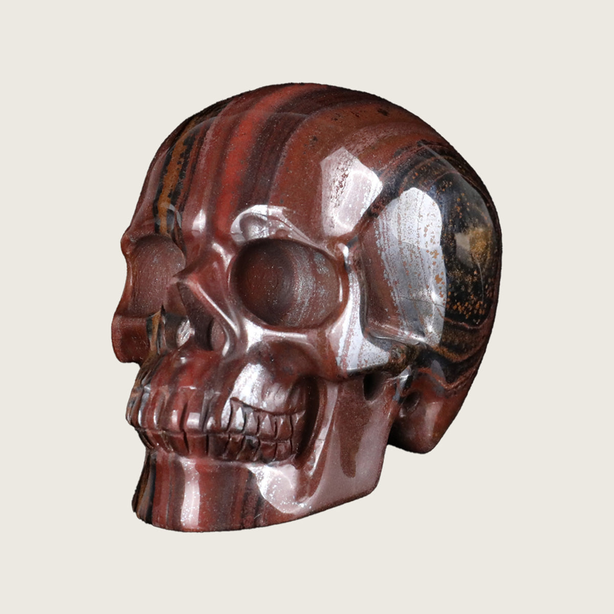3.0" Tiger Iron Crystal Skull Carving  #SKH30043