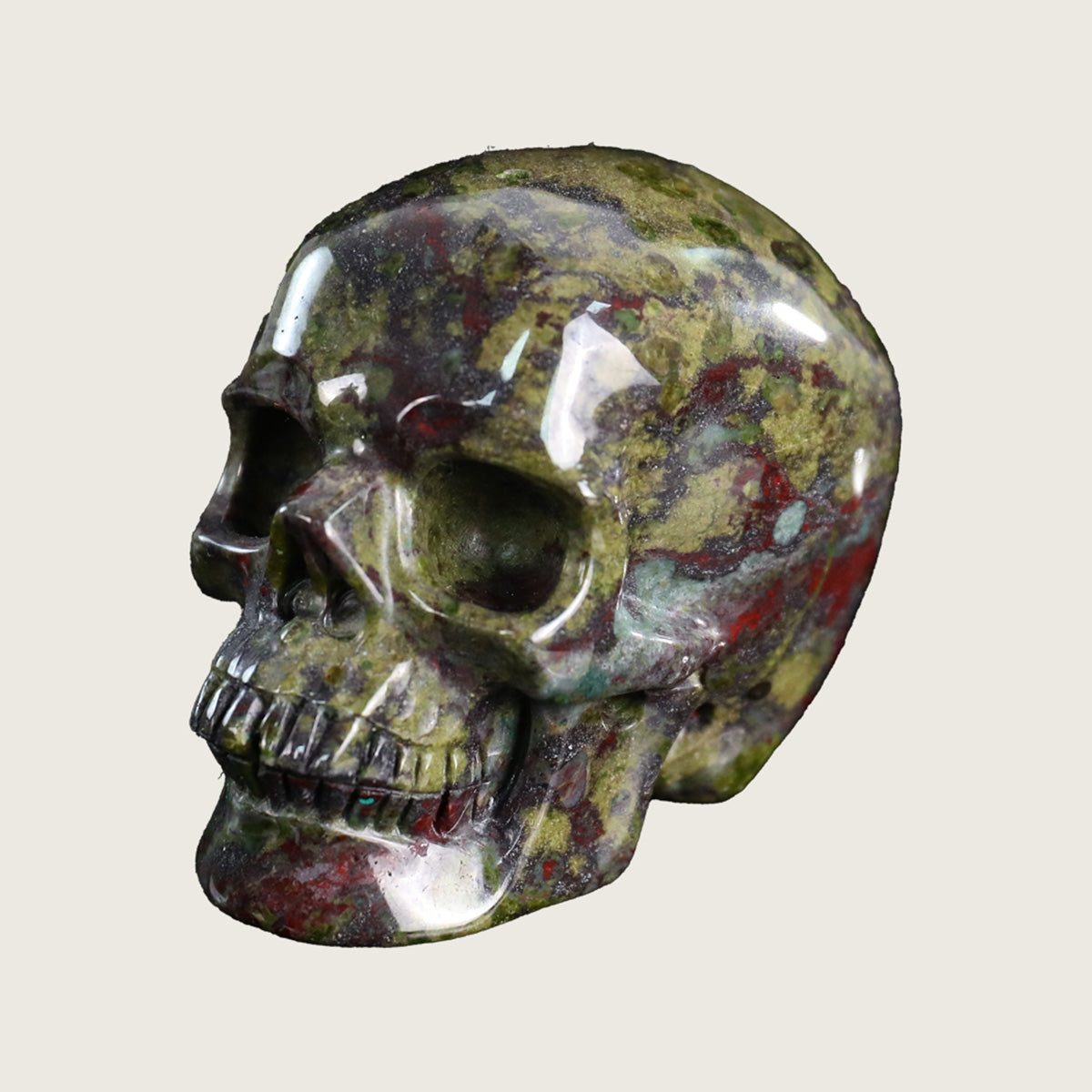 3.0" Dragon Blood Jasper Crystal Skull Carving  #SKH30055