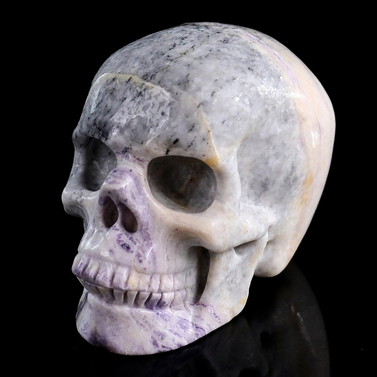 3.0" Purple Malachite Crystal Skull Carving  #SKH30098