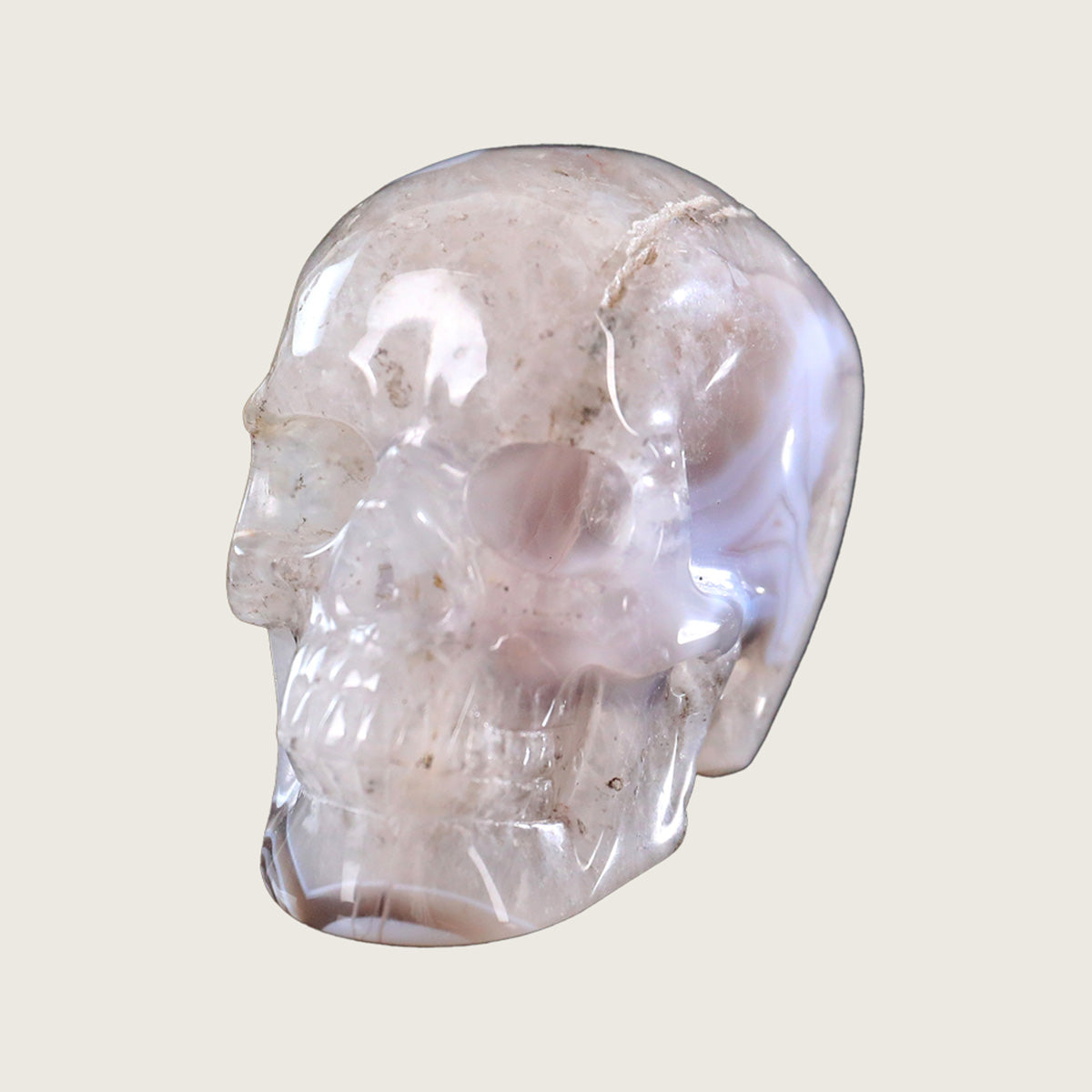 3.0" Red Crazy Lace Agate Human Skull Carving  #SKH30010