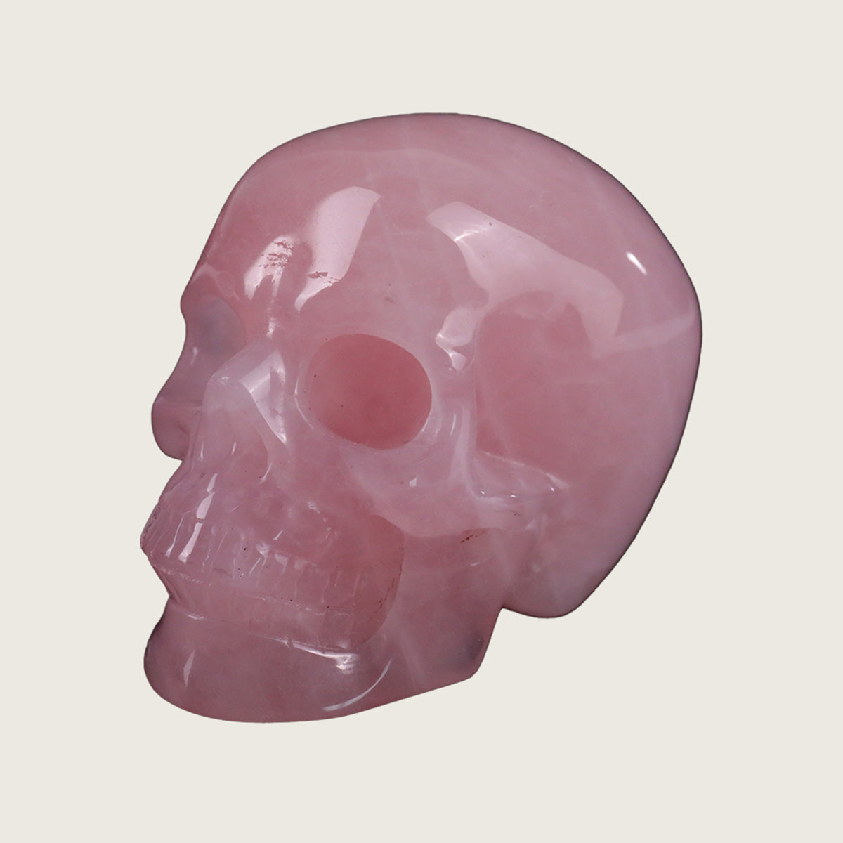 2.2" Rose Quartz Crystal Skull Carving  #SKH22026