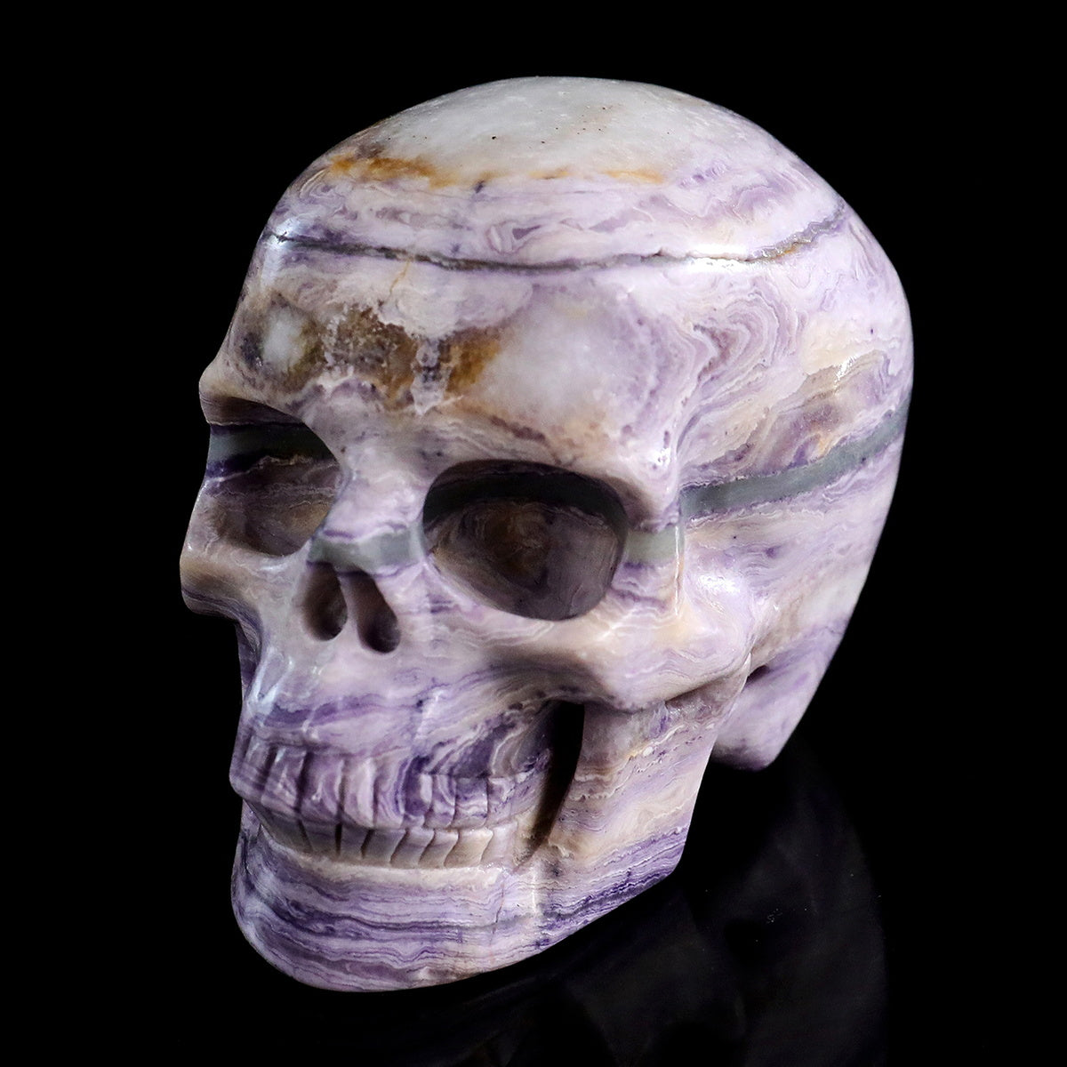 3.0" Purple Malachite Crystal Skull Carving  #SKH30099
