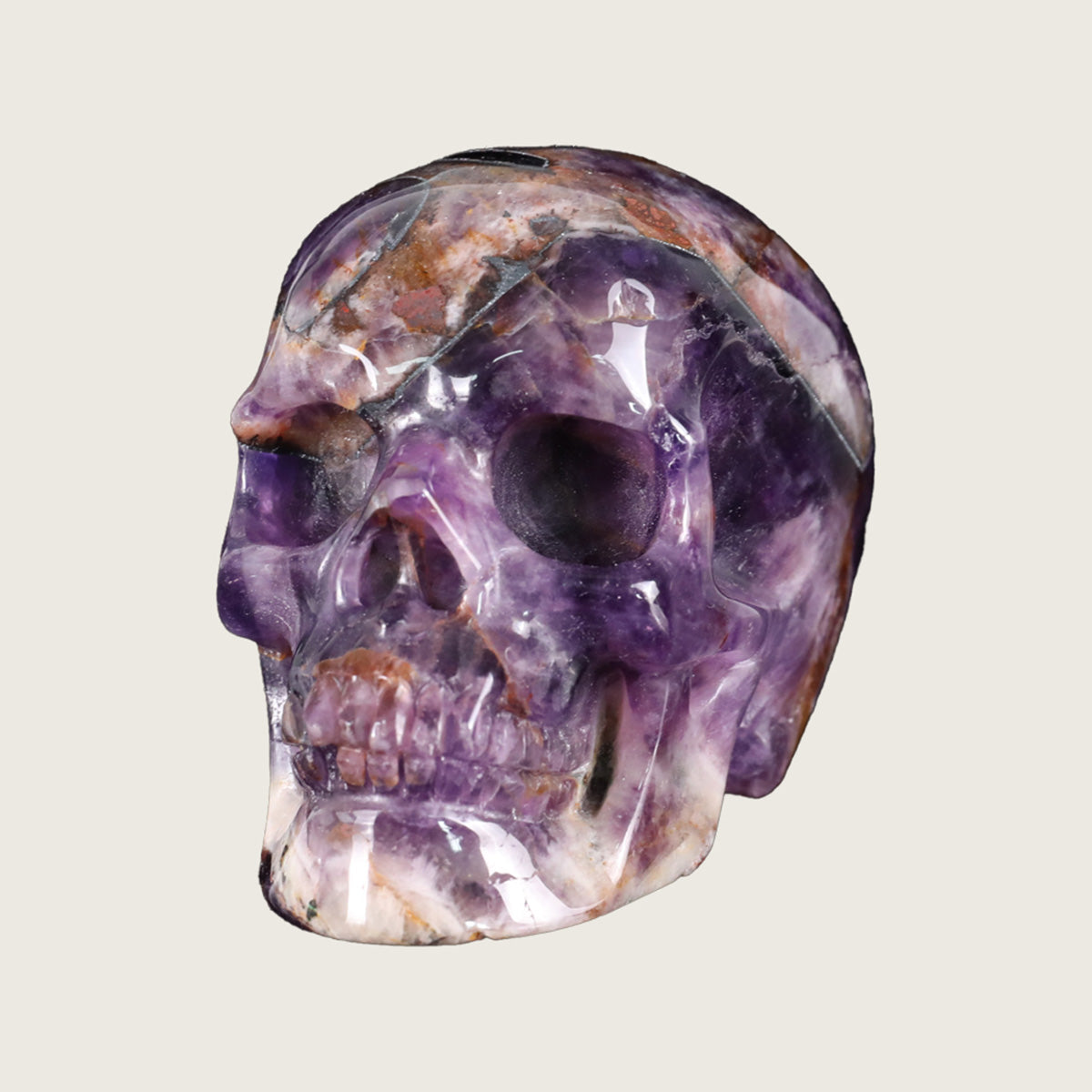 3.0" Dream Amethyst Crystal Skull Carving  #SKH30045