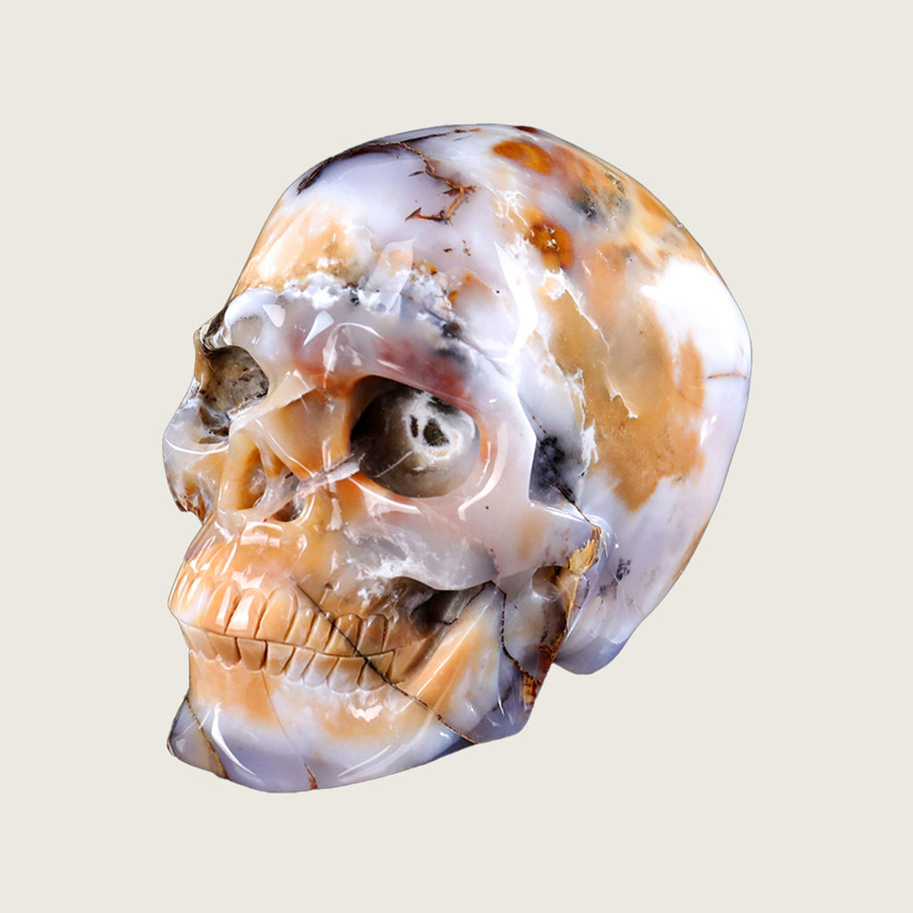 8.0" Blue Chalcedony Crystal Skull Carving  #SCS0017
