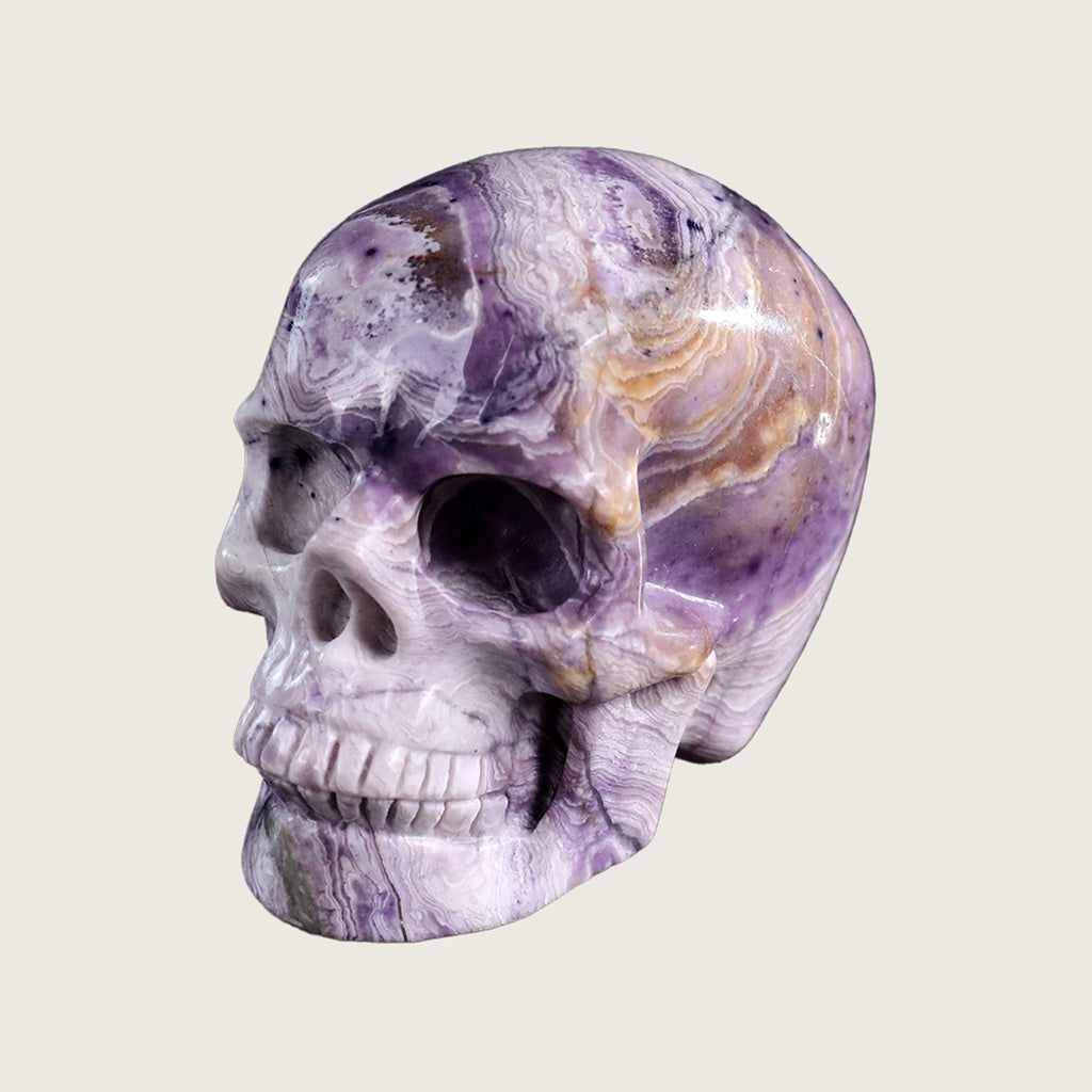 3.0" Purple Malachite Crystal Skull Carving  #SKH30069